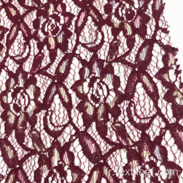 Fabrc de tricotage de dentelle de vin rouge